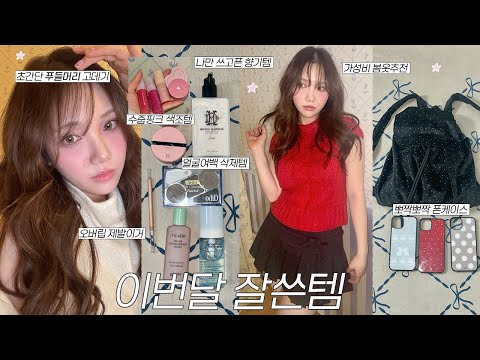 🌙<strong>이번달</strong> 잘쓴템 (2월ver)♡⁼³₌₃ 수줍핑크 색조모음, 청순섹쉬 향기템, 가성비 봄옷추천, 초간단 푸들머리 고데기, 화잘먹 직빵템, 뉴폰케이스, 올인원 클렌징템