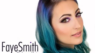 Vibrant Makeup Design | Pink, Purple & Glitter Look on Blue-Haired Model by Faye Smith screenshot 3