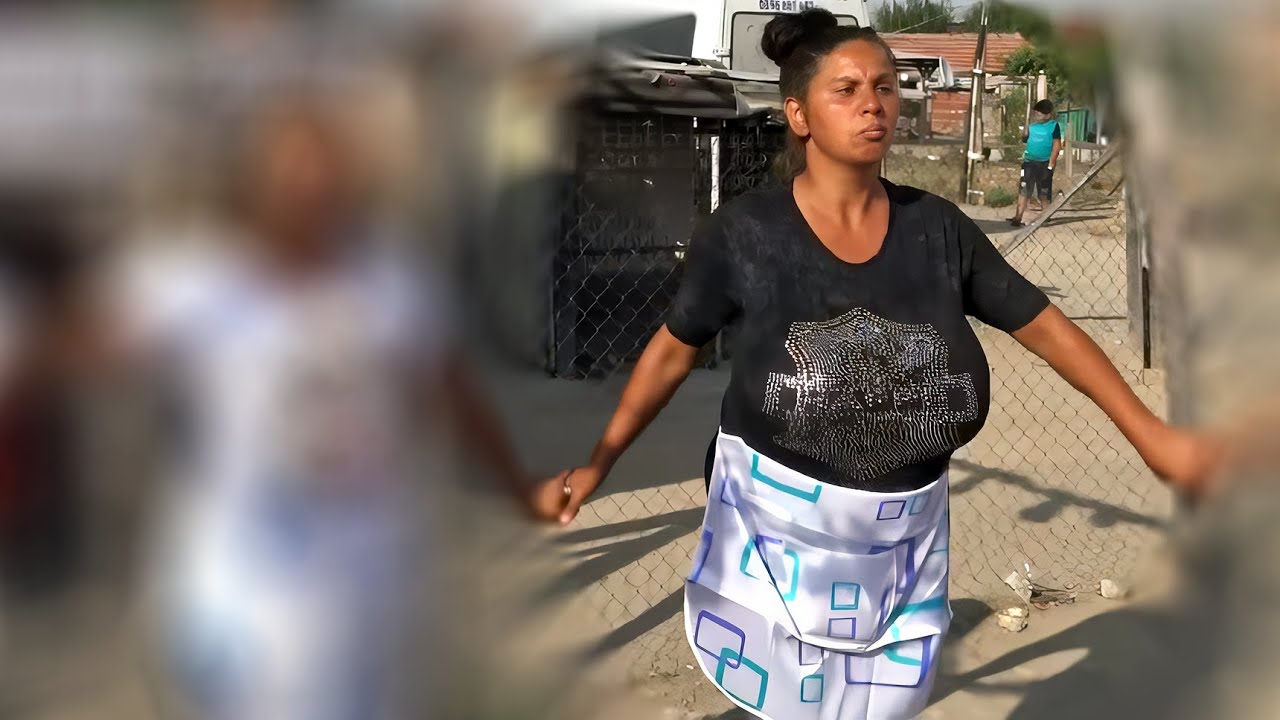 Grey Top With Squares On White Apron