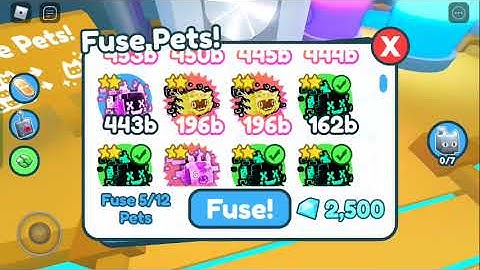 Fusing a Rainbow haxolotl in Pet Simulator X!