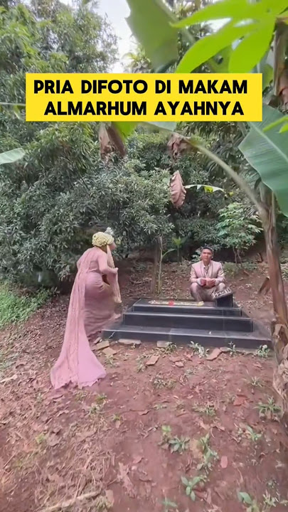 momen haru ketika pengantin wanita meminta foto di makam ayah nya ‼️‼️ #nikah #pengantin #ayah