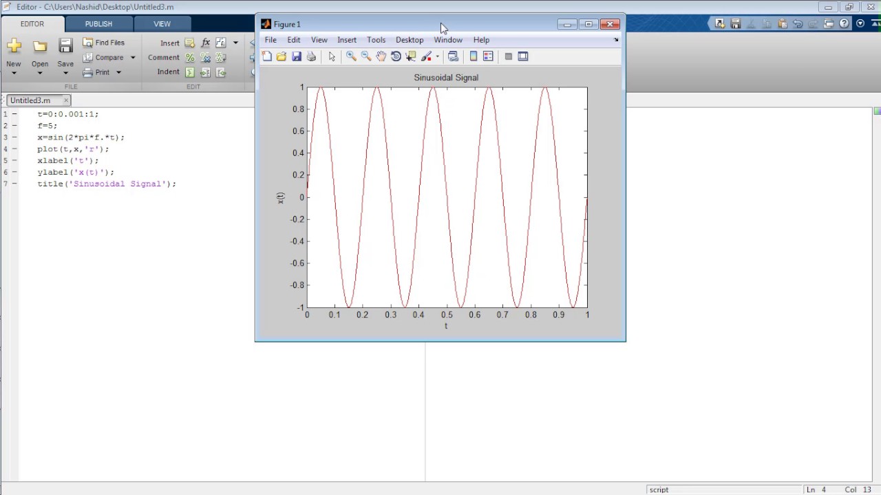 How to change properties of signal generated in MATLAB - YouTube