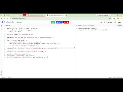 Pokemon Card Binder Python Code Explanation
