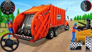 리얼 쓰레기 청소차 시뮬레이터 3D - 도시 도로 쓰레기 덤프트럭 게임 - 안드로이드 게임 플레이 screenshot 2