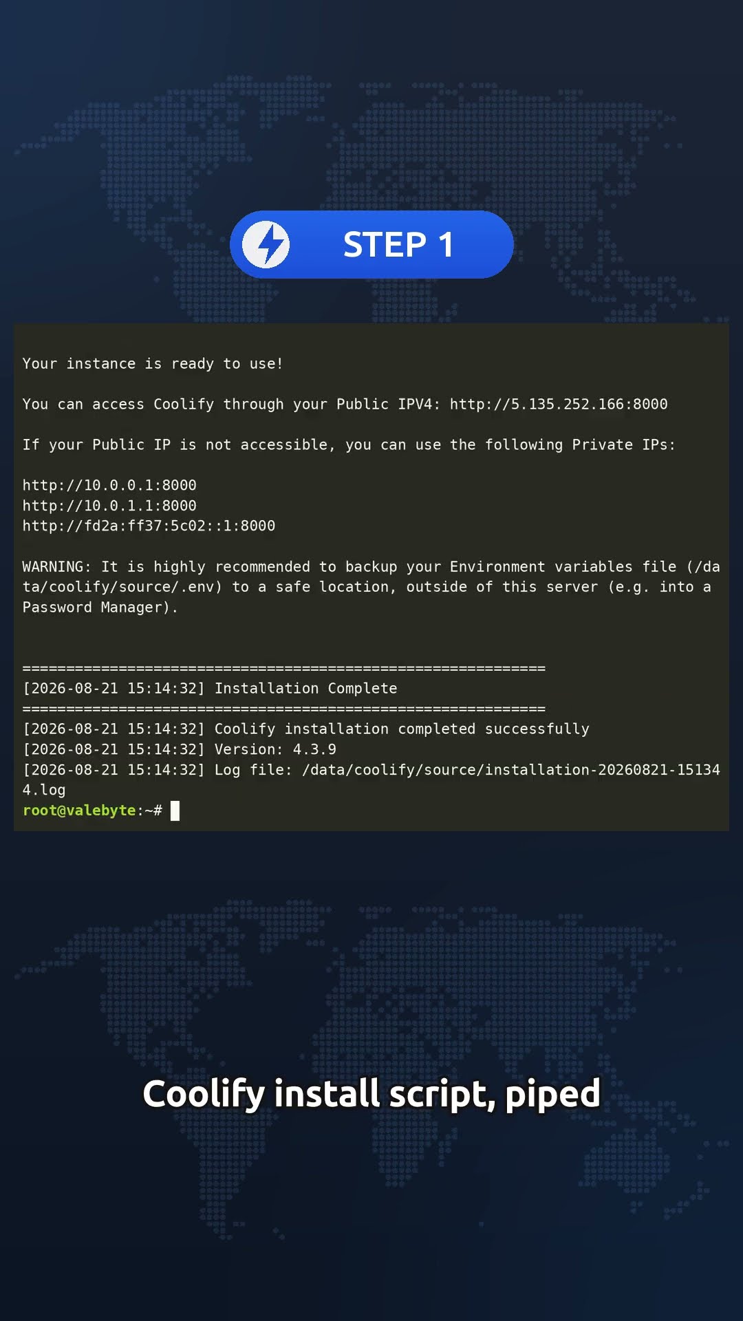 Installing Coolify on VPS: Deploying