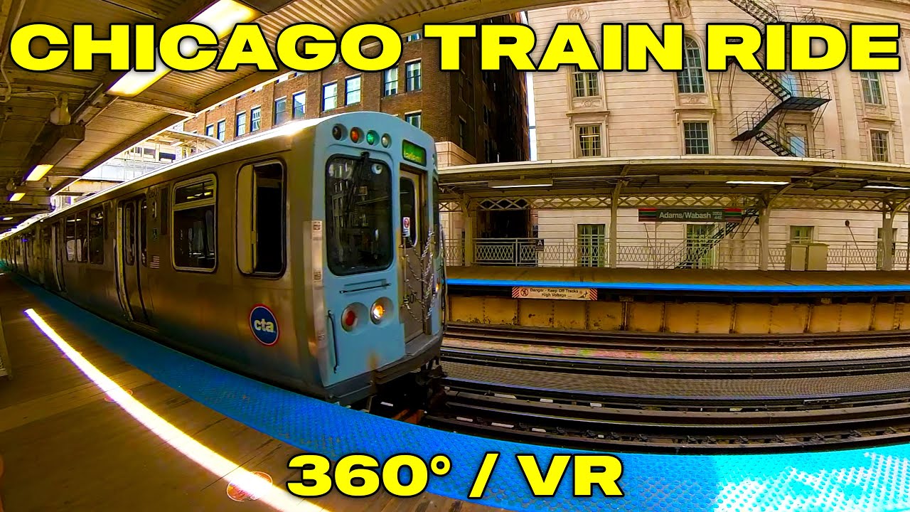 4K 360 / VR Chicago CTA Train Ride Brown Line Downtown - Lincoln Park Washington & Wells - Fullerton