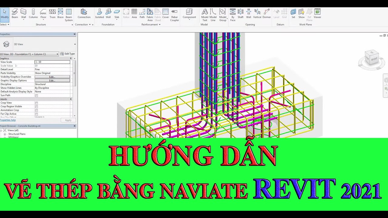 Hướng dẫn vẽ thép Naviate Revit 2021 | vẽ thép Naviate Revit | Revit ...