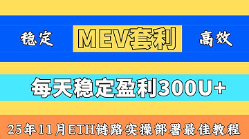 稳定高效的MEV套利,每天依旧稳定盈利300U+,25年11月ETH链路部署最佳教程!