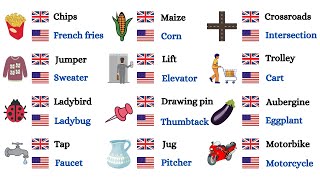 100+ Vocabulary Differences Between BRITISH And AMERICAN English | BRITISH Vs. AMERICAN English