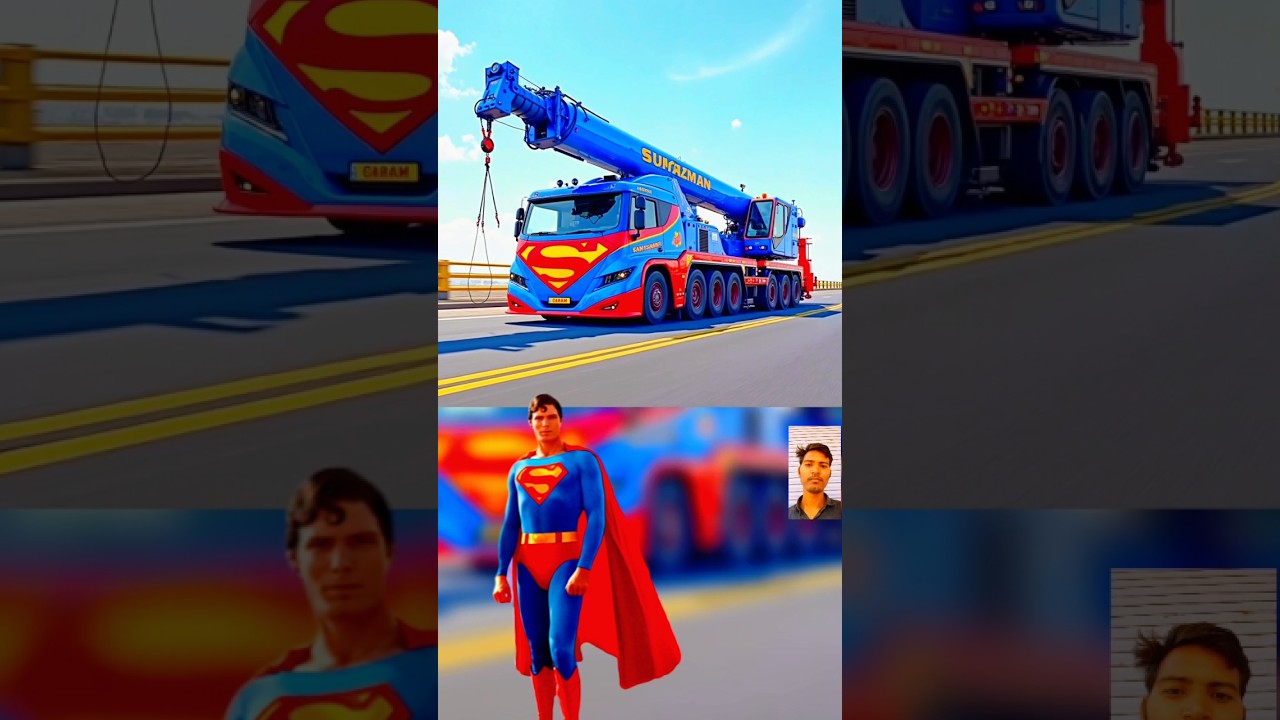 superhero but  crane machine wala video🚒😯marvel&dc all characters