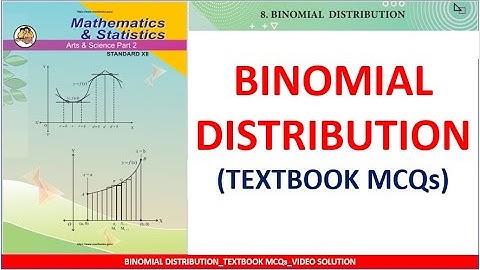 BINOMIAL DISTRIBUTION TEXTBOOK MCQs l 12TH STD l MHT-CET l IMPULSE BATCH l SAINI SIR
