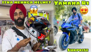 Abhi tak ka Sabse Mehnga Helmet lene gaye 😱 sath mai Yamaha R1 utha laye 😍 Big Surprise