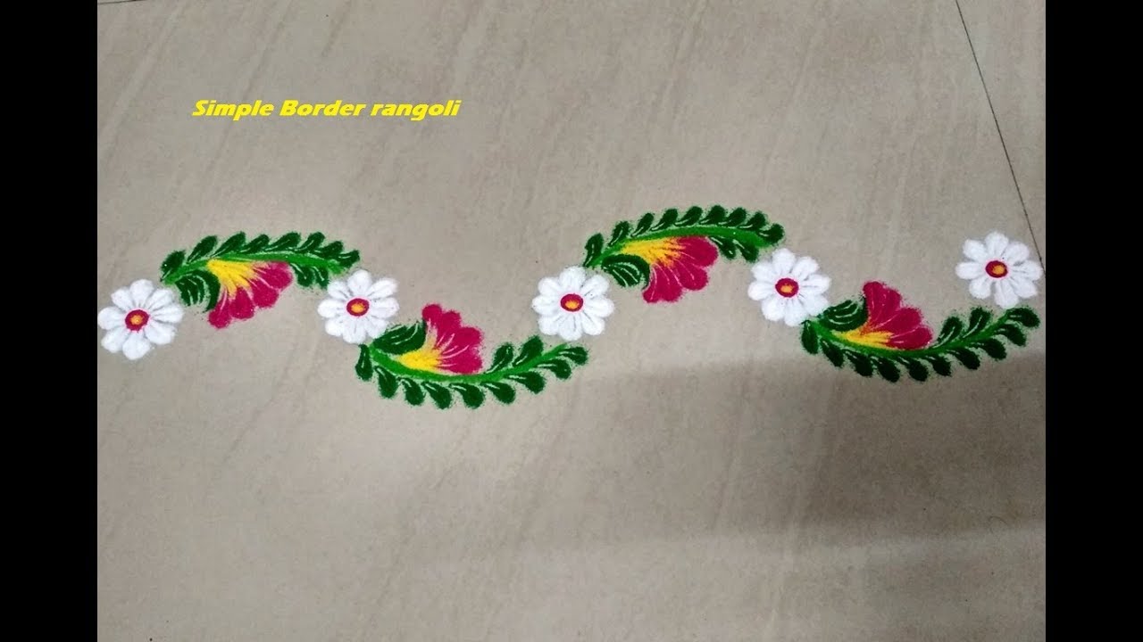 Simple Border Rangoli For Beginners