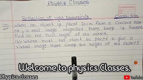 Cbse class 10th : Reflection of Light Science book S Chand Numericals Q no 20 page no 199 #trending