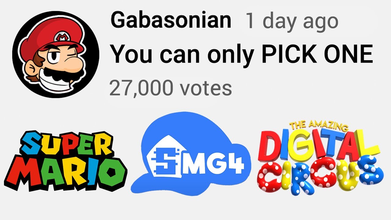 Pick One: Super Mario, SMG4, or Digital Circus? - YouTube