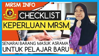 Checklist Keperluan MRSM | List Barang Asrama Senarai Barang Nak Masuk Asrama Keperluan Asrama MRSM Checklist Keperluan MRSM | List Barang Asrama Senarai Barang Nak Masuk Asrama Keperluan Asrama MRSM