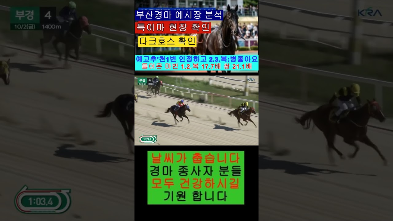 예고 추:천 1축 인정 복"병 2.3.양호 들어온 마번 1.2.영상보기