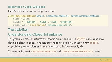 Resolving the TypeError: Cannot create a consistent method resolution in Django