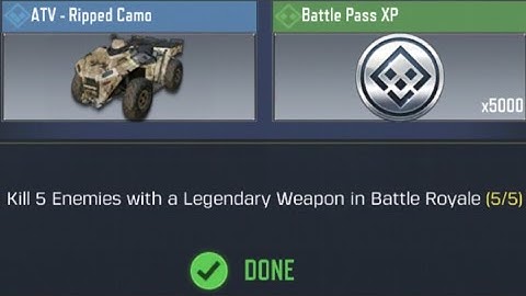Call Of Duty Mobile Kill 5 Enemies with Legendary Weapon in Battle Royale Task Complete