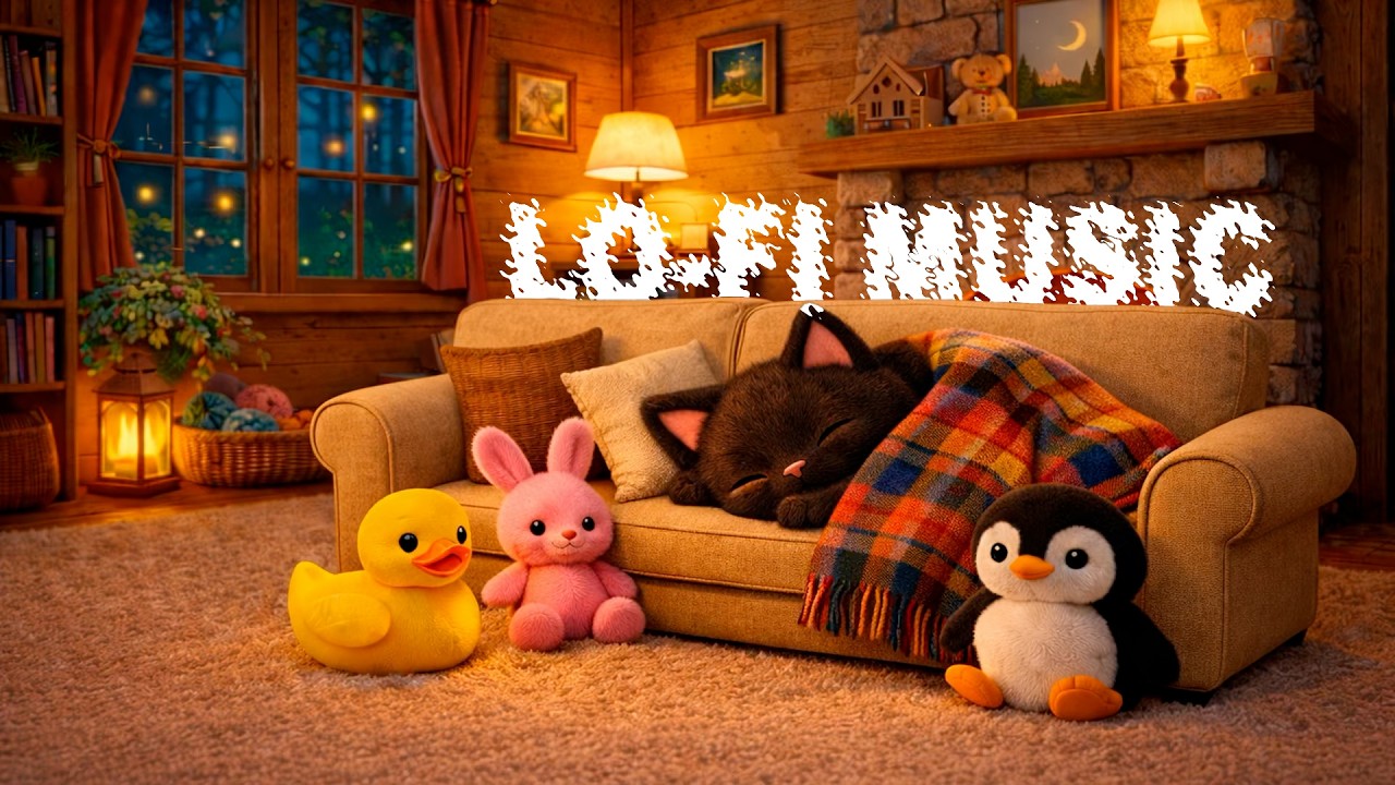 Cozy Winter Fireplace ❄️🔥 Lo-Fi Beats for Study, Reading & Sleep