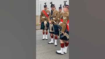Army mascot Corporal Cruachan IV met soldiers #shorts  #scotland #scottish #soldiers #shetlandpony
