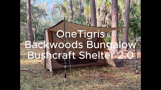 Exploring The Onetigris Backwoods Bungalow 2.0 Bushcraft Shelter