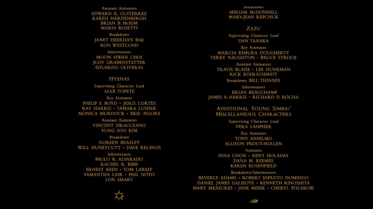 The Lion King (2018, 1994 4K) End Credits