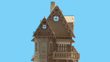 DIY Miniature Gothic House ~ Woodcraft Construction Kit