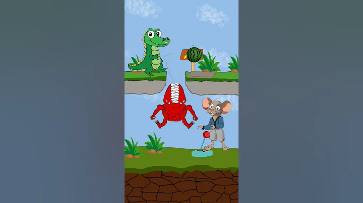 Crocodile ने monster को watermelon दिया funny cartoon shorts video #shortvideo #youtube #cartoon