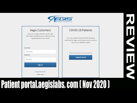 Patient Portal.aegislabs. Com (Nov 2020) Covid Results At One Click- Must Watch!