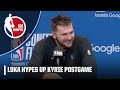 Luka Doncic gives Kyrie Irving his flowers 💐 &#39;He&#39;s BORN for this!&#39; [PRESS CONFERENCE] | NBA on ESPN