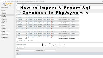 Import and Export SQL Database in PhpMyAdmin in English