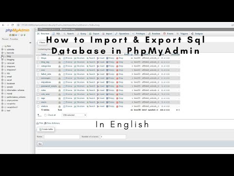 Import and Export SQL Database in PhpMyAdmin in English