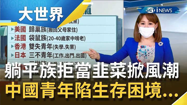 中國青年人人瘋"躺平"! 年輕人"內卷化"拒當賺錢機器? 躺平主義恐成"消費市場"夢魘...?｜主播 王志郁｜【大世界新聞】20210614｜三立iNEWS - 天天要聞