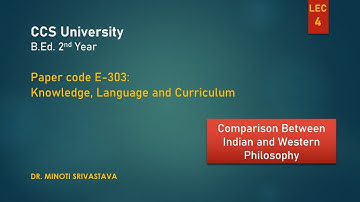 CCS Uni::B.Ed. 2nd Yr::Paper code E-303:Knowledge, Lang. and Curr-Phil. Ind. vs West Philosophy