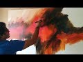 Abstract painting / Demonstration of abstract painting in Acrylics / Easy blending