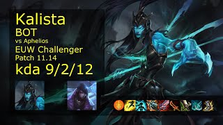 Kalista ADC & Thresh vs Aphelios & Nautilus - EUW Challenger 9/2/12 Patch 11.14 Gameplay