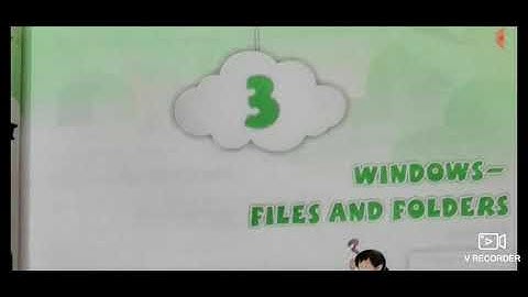 Class-4th || PART-1 || CHAPTER-3 || "Windows- Files And Folders"