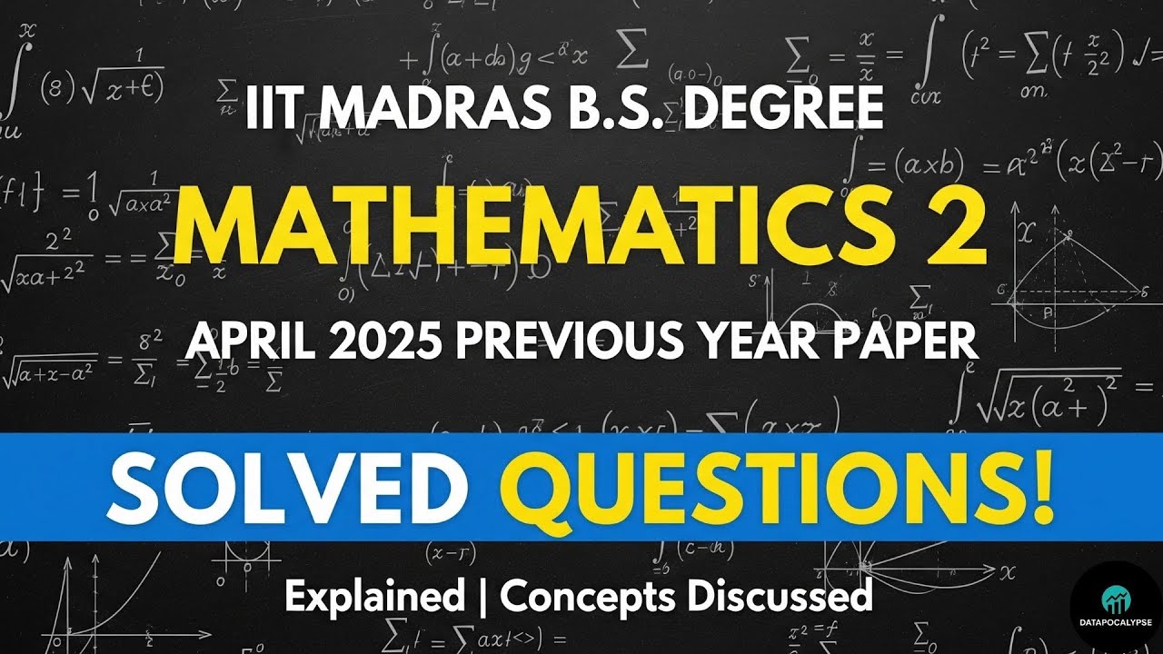 DON'T MISS THIS! IIT Madras Math 2 April 2025 Paper - Full Solution ...