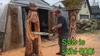 A good tip for larger carvings- Chainsaw or Dremel.