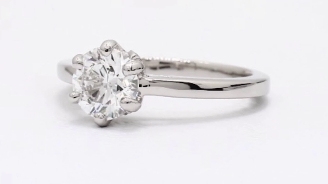 Blue Nile Leaf Genuine Diamond Solitaire Engagement Ring YouTube
