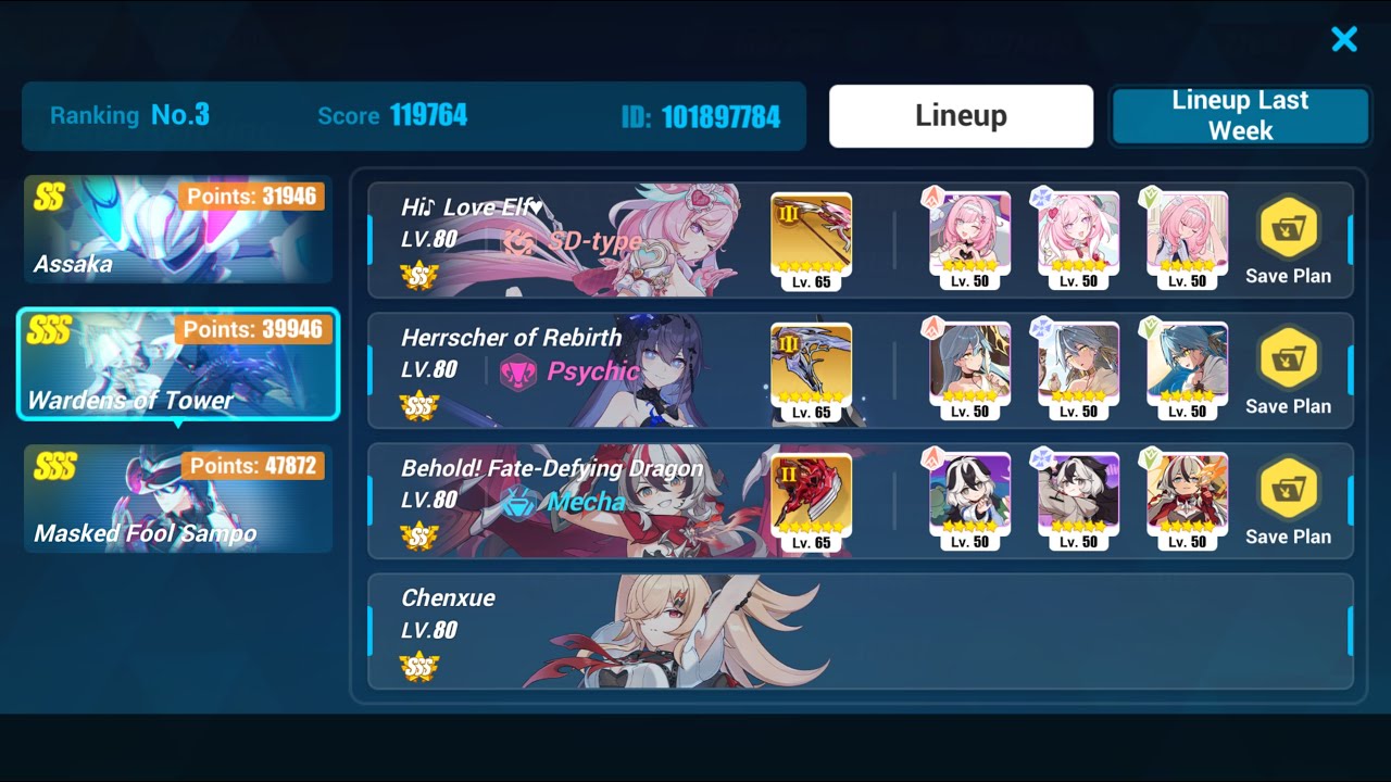 Memorial Arena EX: 31946-Assaka | 47872-Sampo | 39946-Wanders  [Honkai Impact 3rd]