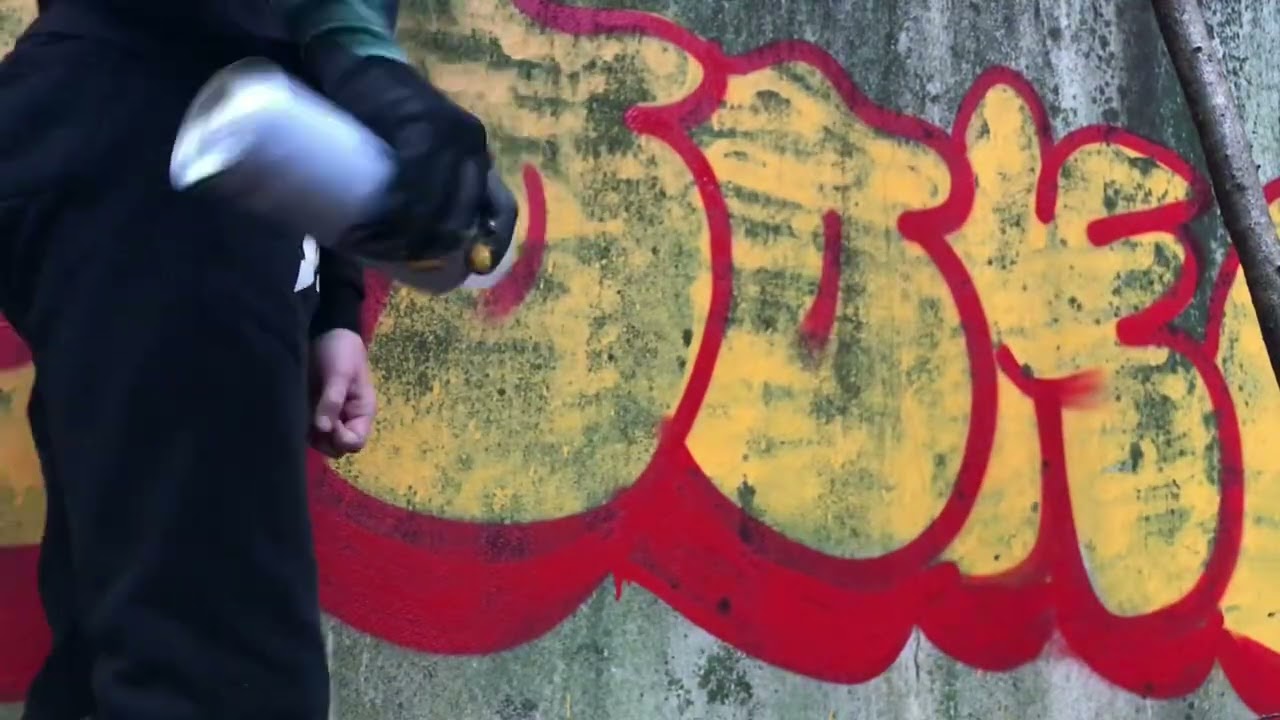 Doing a throw up on a bunker 