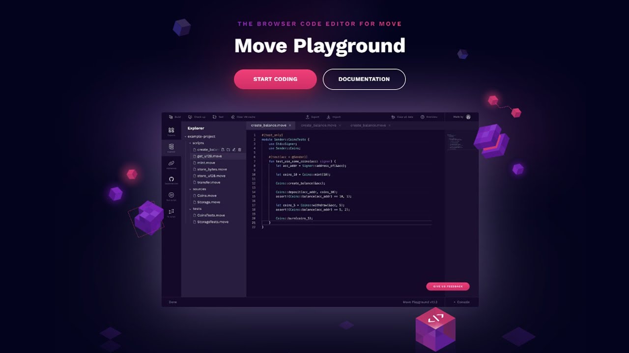 Code Playground. Code browser. Dont move codes