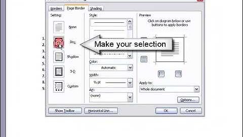 Applying Page Borders Microsoft Word 2003