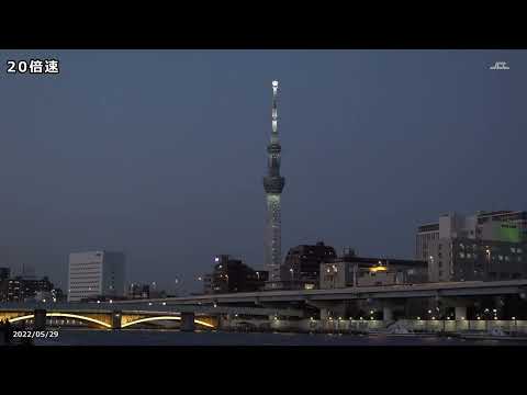 【4K】東京スカイツリー・20倍速（2022年5月29日）
