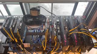 Ethereum Mining Rig GPU 3x AMD Radeon RX 6800 5x Nvidia 1660 Super 350Mh/s