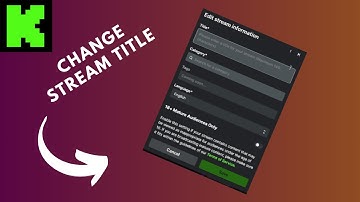 how to change stream title on kick