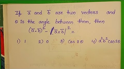 If a and b are two vectors and THETA is the angle between them,then (a.b)^2-|a×b|^2 =