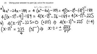 WJEC C1 2015 June Q4 - Completing the Square Solution